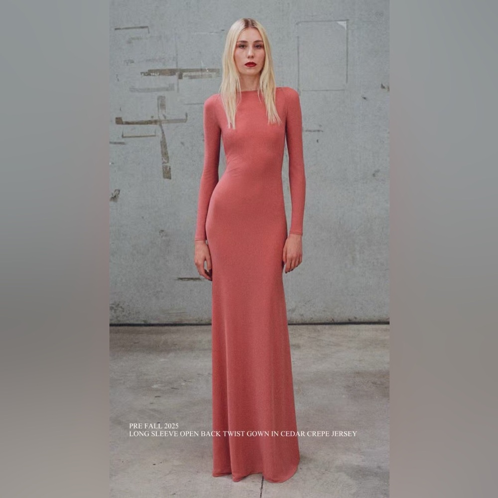 Alex Perry open-back twrist cedar crape jersey long-sleeve Gown dress US4 $3,043 - Picture 3 of 11